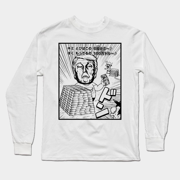 Trump-Kun Manga Long Sleeve T-Shirt by retroworldkorea